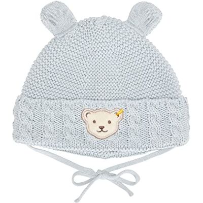 Steiff Unisex baby basic tofs mössa, Himmelsk blå, 45 Steiff Unisex baby basic tofs mössa, Himmelsk blå, 45
