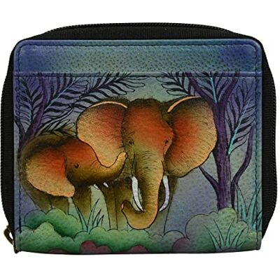 Anna by Anuschka kvinnors läder dragkedja organiserare plånbok – handmålade original konstverk exteriör, elefantfamilj, elefantfamilj, Elefant familj, One Size, Damplånbok med dragkedja i äkta läder – Anna by Anuschka kvinnors läder dragkedja organiserare plånbok – handmålade original konstverk exteriör, elefantfamilj, elefantfamilj, Elefant familj, One Size, Damplånbok med dragkedja i äkta läder –