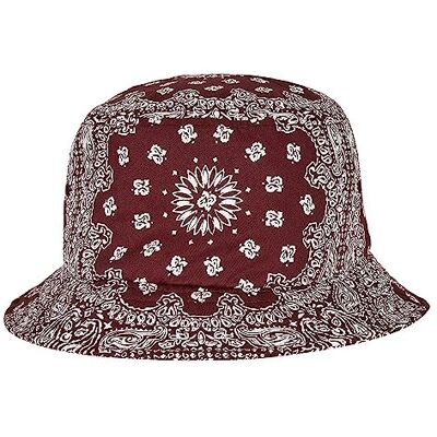 Flexfit Herr Bandana Print Bucket Hatt, Röd, Vit, one size Flexfit Herr Bandana Print Bucket Hatt, Röd, Vit, one size