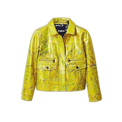 Desigual PU-rock för kvinnor, GUL, M Desigual PU-rock för kvinnor, GUL, M