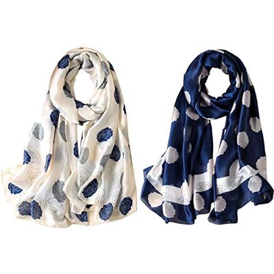 YMXHHB Silke halsduk mullbär silke mode halsdukar lång lätt sjal wrap .., W81, One Size YMXHHB Silke halsduk mullbär silke mode halsdukar lång lätt sjal wrap .., W81, One Size