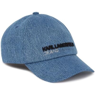 KARL LAGERFELD JEANS Denim Studs Cap, tvättad Mid Blue, One Size, blå, one size KARL LAGERFELD JEANS Denim Studs Cap, tvättad Mid Blue, One Size, blå, one size