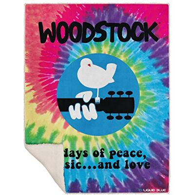 Liquid Blue Bandana Woodstock Peace and Love spiral slips färg varm filt herr 127 x 152 cm Liquid Blue Bandana Woodstock Peace and Love spiral slips färg varm filt herr 127 x 152 cm
