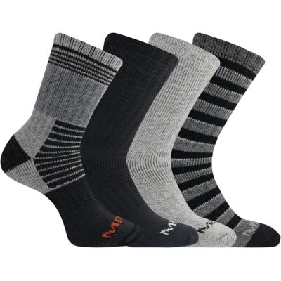 Merrell Termiska vandringsstrumpor för män och kvinnor – 4 par pack-unisex bågstöd band och ullblandning, Svart blandad, Small-Medium Merrell Termiska vandringsstrumpor för män och kvinnor – 4 par pack-unisex bågstöd band och ullblandning, Svart blandad, Small-Medium