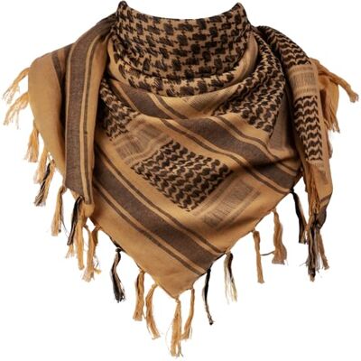 FREE SOLDIER Halsduk/huvudduk Shemagh, Pali Scarf Taktisk Scarf Arabian Desert Scarfs Unisex triangelscarf, 110 * 110 cm, Brun, en storlek FREE SOLDIER Halsduk/huvudduk Shemagh, Pali Scarf Taktisk Scarf Arabian Desert Scarfs Unisex triangelscarf, 110 * 110 cm, Brun, en storlek