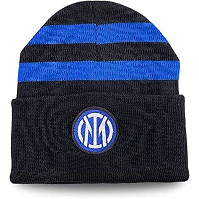Inter ZeroPlayer Ny logotyp flip keps, fotboll, svart randig svart/blå, en storlek Inter ZeroPlayer Ny logotyp flip keps, fotboll, svart randig svart/blå, en storlek
