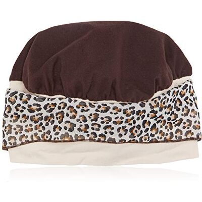 NJ CREATION mössa av bomull, Froufrou, beige/choklad, leopardhalsduk av siden NJ CREATION mössa av bomull, Froufrou, beige/choklad, leopardhalsduk av siden