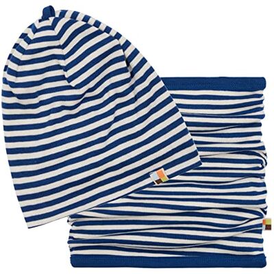 loud + proud unisex babyset slanghalsduk, GOTS certifierad beanie-mössa, Ultraamarin, 45-48 loud + proud unisex babyset slanghalsduk, GOTS certifierad beanie-mössa, Ultraamarin, 45-48