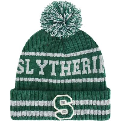 Harry Potter Concept One mössa hatt, Hogwarts Collegiate vinter stickad mössa med manschett och pom, Slytherin, one size Harry Potter Concept One mössa hatt, Hogwarts Collegiate vinter stickad mössa med manschett och pom, Slytherin, one size