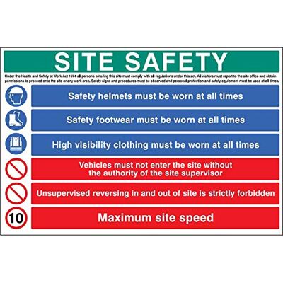 Caledonia Signs Platssäkerhet – hård hatt, hivis, stövlar, 10 mph styv PVC-säkerhetsskylt Caledonia Signs Platssäkerhet – hård hatt, hivis, stövlar, 10 mph styv PVC-säkerhetsskylt
