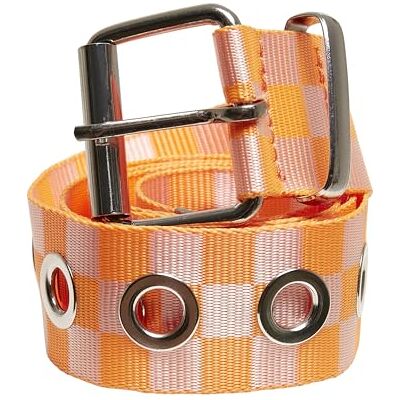 Urban Classics Unisex checker bälte med eyelets bälte, Neonorange/vit, S/M Urban Classics Unisex checker bälte med eyelets bälte, Neonorange/vit, S/M