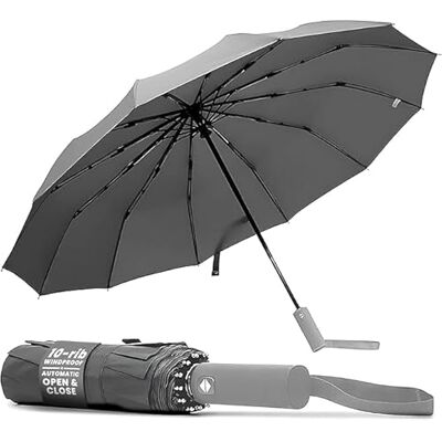 Tanness Vindtätt paraply – vattentätt och kompakt paraply med 10 ribbor med automatisk öppning/stängningsfunktion och ergonomiskt handtag – vikbart miniparaply – starka paraplyer för vind och regn, Tanness Vindtätt paraply – vattentätt och kompakt paraply med 10 ribbor med automatisk öppning/stängningsfunktion och ergonomiskt handtag – vikbart miniparaply – starka paraplyer för vind och regn,