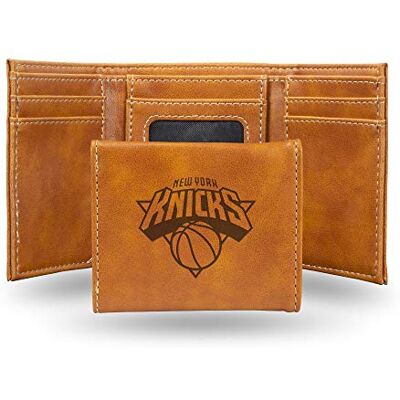 Rico Industries Laser Engraved Trifold Wallet, New York Knicks, Brown, 3.25 x 4- Rico Industries Laser Engraved Trifold Wallet, New York Knicks, Brown, 3.25 x 4-