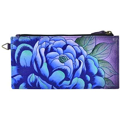 Anna by Anuschka Handmålad organisatör i äkta läder, plånbok, dyrbar pion aubergine, en storlek Anna by Anuschka Handmålad organisatör i äkta läder, plånbok, dyrbar pion aubergine, en storlek