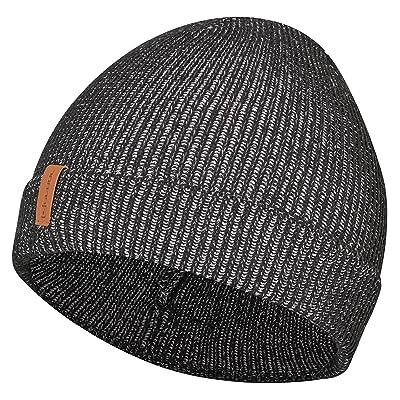 Gebol Huva Upcycled Stickad mössa Beanie med konstläder Tag Unisex Svart 1 styck, svart, En Storlek Gebol Huva Upcycled Stickad mössa Beanie med konstläder Tag Unisex Svart 1 styck, svart, En Storlek