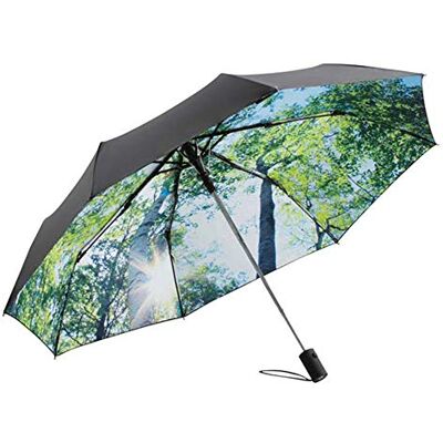Le Monde du Parapluie Vikbart paraply, för kvinnor/män, svart, system med automatisk öppning, vindfast, tryckt Le Monde du Parapluie Vikbart paraply, för kvinnor/män, svart, system med automatisk öppning, vindfast, tryckt