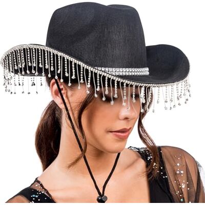 Chaks Cowgirlhatt med strass fransar för kvinnor cowboyhatt för karneval festival tillbehör Chaks Cowgirlhatt med strass fransar för kvinnor cowboyhatt för karneval festival tillbehör