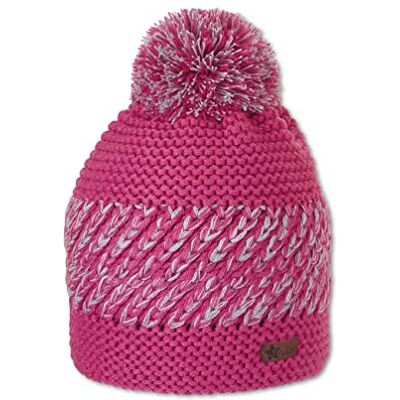 Sterntaler Stickad mössa med tofs, mönsterblandning, mössa, magenta, 49 cm Sterntaler Stickad mössa med tofs, mönsterblandning, mössa, magenta, 49 cm