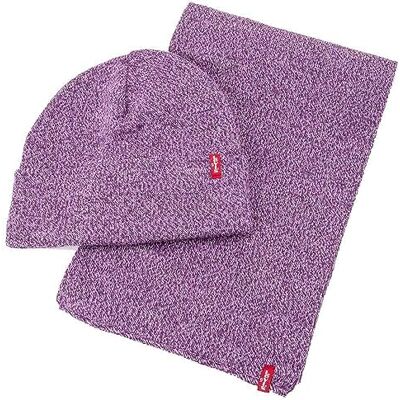Levi's Set Scarf & Beanie, DARK PURPLE, One size Levi's Set Scarf & Beanie, DARK PURPLE, One size