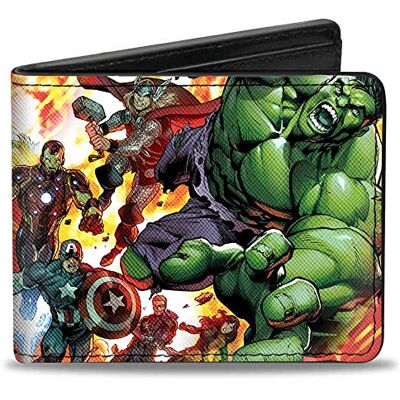 Buckle-Down Spänne ner unisex plånbok Marvel Avengers serietidning # bi-Fold, flerfärgad, en storlek Buckle-Down Spänne ner unisex plånbok Marvel Avengers serietidning # bi-Fold, flerfärgad, en storlek