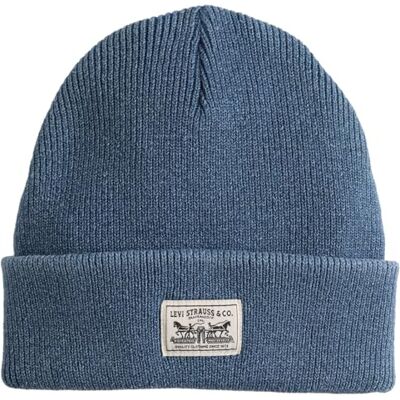 Levi's Backpatch Beanie stickade mössor för män, färg Dusky Indigo, en storlek, dusky indigo, one size Levi's Backpatch Beanie stickade mössor för män, färg Dusky Indigo, en storlek, dusky indigo, one size