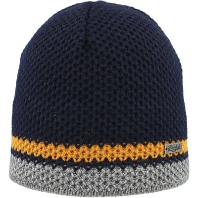 Eisglut Isglut stickad mössa Frosto tillverkad i Tyskland, marin/gurkmeja, One size Eisglut Isglut stickad mössa Frosto tillverkad i Tyskland, marin/gurkmeja, One size