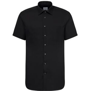 Seidensticker Silkesdekal herr regular strykfri Kent kortärmad klassisk skjorta, svart, 47 Seidensticker Silkesdekal herr regular strykfri Kent kortärmad klassisk skjorta, svart, 47