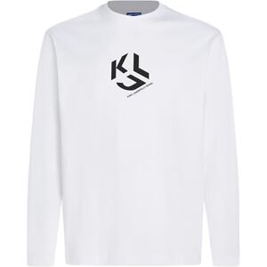 KARL LAGERFELD JEANS , Herr, Vanlig Långärm Monogram Logo T-Shirt, Vanlig Fit, Vit, S KARL LAGERFELD JEANS , Herr, Vanlig Långärm Monogram Logo T-Shirt, Vanlig Fit, Vit, S