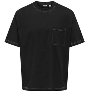 Only & Sons Onslarry Life Ovz Ss Pkt T-shirt, Jet Black, L, Kolsvart, L Only & Sons Onslarry Life Ovz Ss Pkt T-shirt, Jet Black, L, Kolsvart, L
