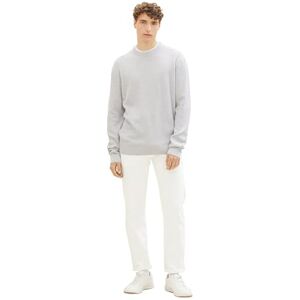TOM TAILOR Denim herr 2-i-1 tröja med underlagd krage, 15398-ljus stengrå melerad, L TOM TAILOR Denim herr 2-i-1 tröja med underlagd krage, 15398-ljus stengrå melerad, L
