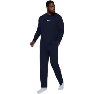 Trendyol Herr Man Straight Stickad Sweatshirt-Sweatpants Plus Size Pyjamasset, Marinblå, 4XL, marinblå, 4XL Trendyol Herr Man Straight Stickad Sweatshirt-Sweatpants Plus Size Pyjamasset, Marinblå, 4XL, marinblå, 4XL