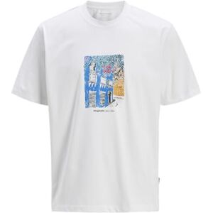 JACK & JONES Jorparos Herr Graphic Front Tee Ss Crew, Ljus vit, XL JACK & JONES Jorparos Herr Graphic Front Tee Ss Crew, Ljus vit, XL