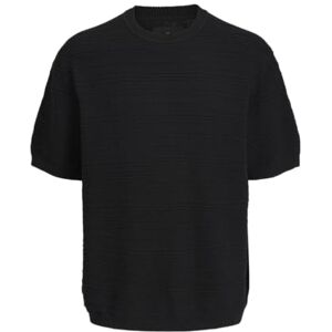 JACK & JONES herr Jprblawest stickad struktur crew neck Ss, svart, XXL JACK & JONES herr Jprblawest stickad struktur crew neck Ss, svart, XXL