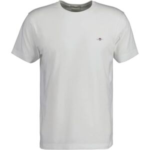 GANT Slim Shield SS T-shirt för män, vit, standard, Vit, L GANT Slim Shield SS T-shirt för män, vit, standard, Vit, L