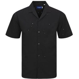 JACK & JONES herr Jorembroidery mönster skjorta Ss, svart, M JACK & JONES herr Jorembroidery mönster skjorta Ss, svart, M