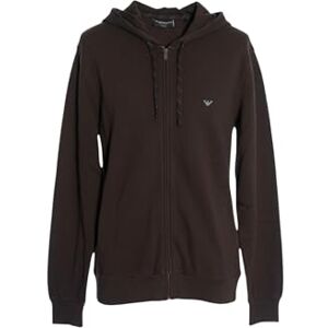 Giorgio Armani MAN'S ICONIC PICET HUVA SWEATSHIRT MED HUVA MED DRAGKEDJA BRUN S, Brun, S Giorgio Armani MAN'S ICONIC PICET HUVA SWEATSHIRT MED HUVA MED DRAGKEDJA BRUN S, Brun, S