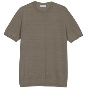 Diana Studio Rakad T-shirt i 100% linne, kortärmad tröja, herr, avslappnad passform, Beige, S Diana Studio Rakad T-shirt i 100% linne, kortärmad tröja, herr, avslappnad passform, Beige, S