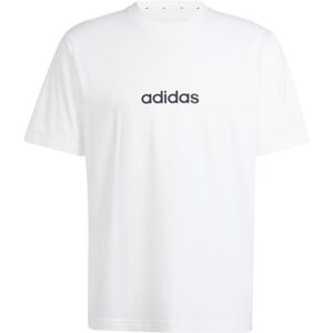 adidas Mezczyzni ESSENTIALS LINEAR SINGLE JERSEY TEE, White/Black, XL adidas Mezczyzni ESSENTIALS LINEAR SINGLE JERSEY TEE, White/Black, XL