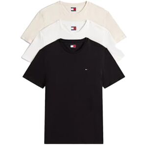 Tommy Jeans 3-pack kortärmad bomulls-t-tröjor för män, Multi (Ecru/Desert Sanddye/svart), XXL Tommy Jeans 3-pack kortärmad bomulls-t-tröjor för män, Multi (Ecru/Desert Sanddye/svart), XXL