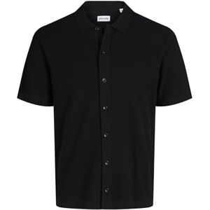 JACK & JONES JJEEMIL stickad strukturell skjorta SS SN, svart, M JACK & JONES JJEEMIL stickad strukturell skjorta SS SN, svart, M
