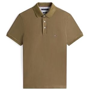 Tommy Hilfiger Herr Kortärmad 1985 Slim Fit Pikétröja, Kaki (armégrön), XL Tommy Hilfiger Herr Kortärmad 1985 Slim Fit Pikétröja, Kaki (armégrön), XL