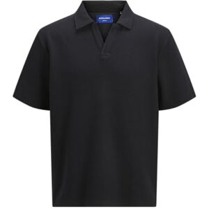 JACK & JONES Jorislington Texture Polo Ss, svart, S JACK & JONES Jorislington Texture Polo Ss, svart, S