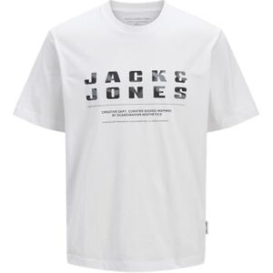 JACK & JONES Jcorecharge Front varumärke Tee Crew Neck, Ljus vit, M JACK & JONES Jcorecharge Front varumärke Tee Crew Neck, Ljus vit, M