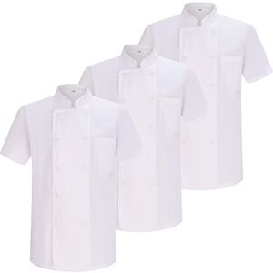 MISEMIYA Pack 3 enheter Kock Herrjacka Kock Herrjacka Hosteleria Uniform 3-8421B, Vit, 5XL MISEMIYA Pack 3 enheter Kock Herrjacka Kock Herrjacka Hosteleria Uniform 3-8421B, Vit, 5XL