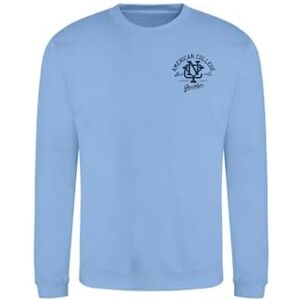 AMERICAN COLLEGE USA Tröja tröja med tryck varma kläder blandade män och kvinnor casual modell ACSCRW6 himmelsblå XS, turkos, XS AMERICAN COLLEGE USA Tröja tröja med tryck varma kläder blandade män och kvinnor casual modell ACSCRW6 himmelsblå XS, turkos, XS