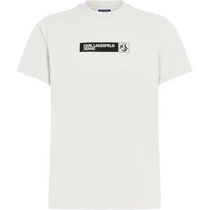 KARL LAGERFELD JEANS , Herr, Slim Kortärm Grafisk T-Shirt, Slim Fit, Vit, XXL KARL LAGERFELD JEANS , Herr, Slim Kortärm Grafisk T-Shirt, Slim Fit, Vit, XXL