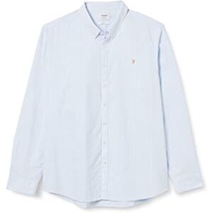 Farah Herr Brewer Slim Fit randig skjorta i bomull, BLÅ, 3XL Farah Herr Brewer Slim Fit randig skjorta i bomull, BLÅ, 3XL
