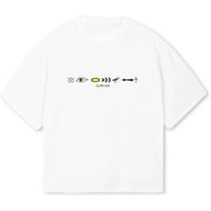 GUNTHER Symbols T-shirt storlek M, Vitt och blått, M GUNTHER Symbols T-shirt storlek M, Vitt och blått, M