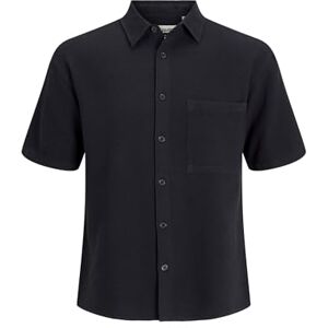 JACK & JONES Jcodynamic Waffle Shirt Ss Se25, svart, XS JACK & JONES Jcodynamic Waffle Shirt Ss Se25, svart, XS