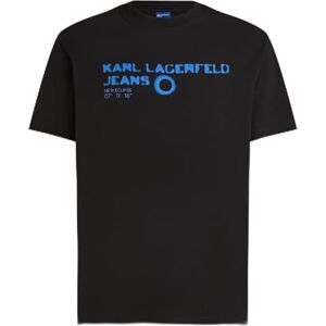 KARL LAGERFELD JEANS , Herr, Vanlig Kortärm Eclipse Logo T-Shirt, Regular Fit, Svart, S KARL LAGERFELD JEANS , Herr, Vanlig Kortärm Eclipse Logo T-Shirt, Regular Fit, Svart, S
